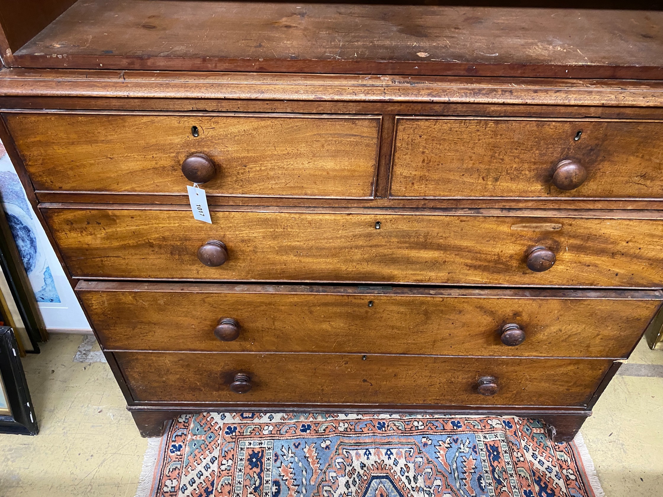 A Victorian mahogany linen press, length 122cm, depth 60cm, height 210cm